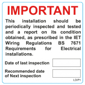PERIODIC INSPECTION VINYL SELF ADH 75MM X 75MM (25/ROLL)