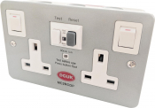 Metal Clad RCD Passive Switched 13A 2 Gang 30mA