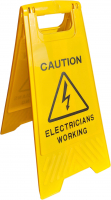 A-Frame Safety Sign "Caution Electricians Working"