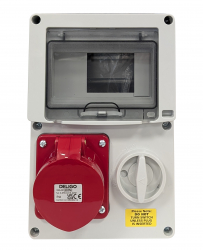 Industrial RCD Interlocking Switch IP44 5-Pin 415V-32A