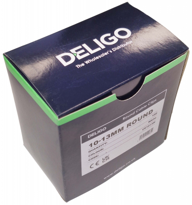 10-13mm White Deligo PE Round Cable Clips