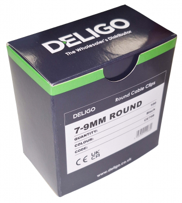 7-9mm Black Deligo PE Round Cable Clips