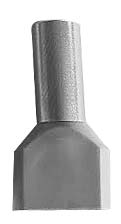 Doulbe Bootlace Ferrules 0.75mm Grey