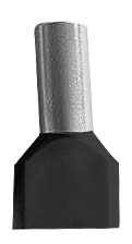 Doulbe Bootlace Ferrules 1.5mm Black