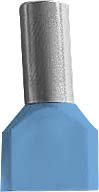 Doulbe Bootlace Ferrules 2.5mm Blue