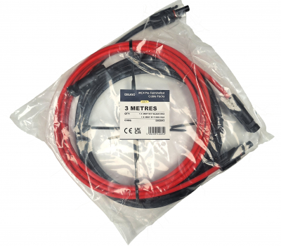 2 x 4mm MC4 Terminated Solar Cable 3m