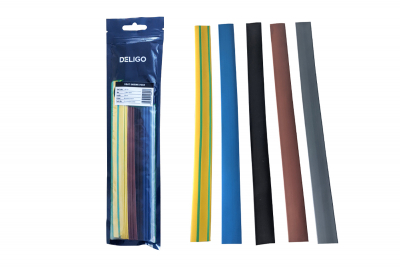 41.5mm-20.0mm HEAT SHRINK PACK 3PS EACH BL/BU/BR/GY/G+Y 250MM