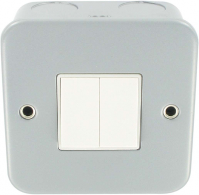 Metal Clad Switch 10A 2 Gang