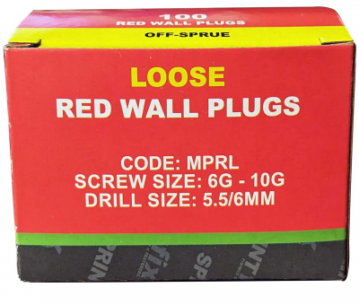 Loose Red Wall Plugs (Pack of 100)