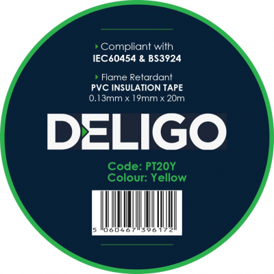 PVC Insulation Tape Yellow 20m