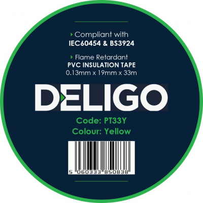 PVC Insulation Tape Yellow 33m
