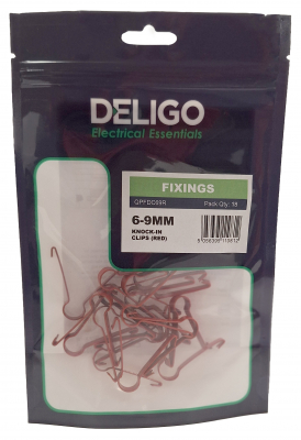 Push-In Metal Clips Red 6-9mm (Pack of 18)