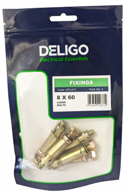 Loose Bolts 8 x 60mm (Pack of 5)