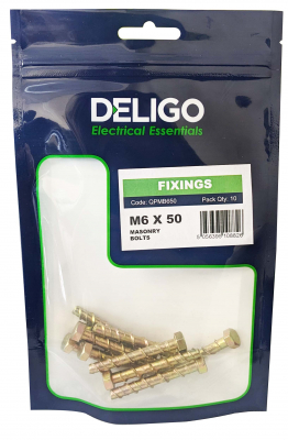 Masonry Bolts 6 x 50mm (Pack of 10)