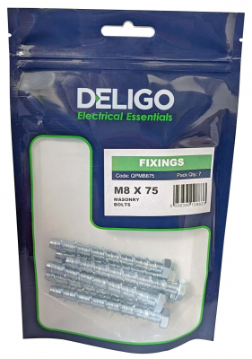 Masonry Bolts 8 x 75mm (Pack of 7)