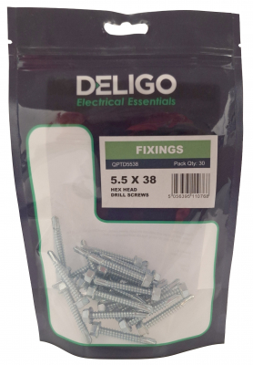 Hex Head Drill Screws 5.5 x 38mm (Pack of 30)