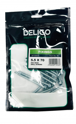 Hex Head Drill Screws 5.5 x 70mm (Pack of 16)