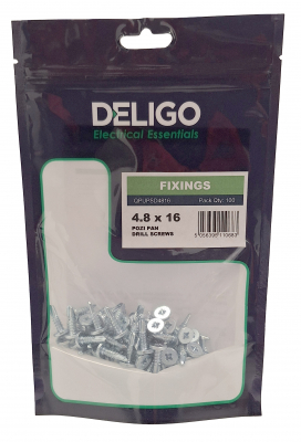 Pozi Pan Drill Screws 4.8 x 16mm (Pack of 100)