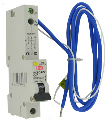 40A SINGLE POLE + N M1 C CURVE 30mA RCBO