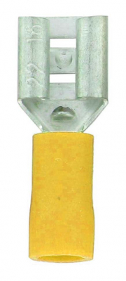 Female Push-On Terminals Yellow 6.3mm