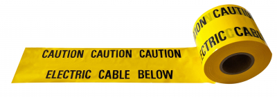 WARNING TAPE 150MM X 100MTR CABLE BELOW/CAUTION ELECTRIC