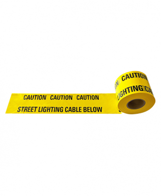 WARNING TAPE 150MM X 365MTR STREET LIGHTING CABLE BELOW
