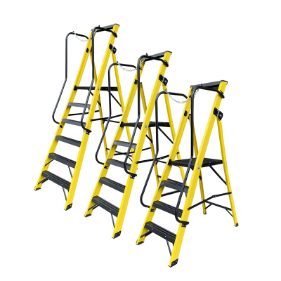 Fibreglass Platform Ladders with Handrail